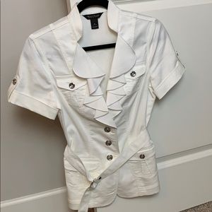 Ruffle White Jacket